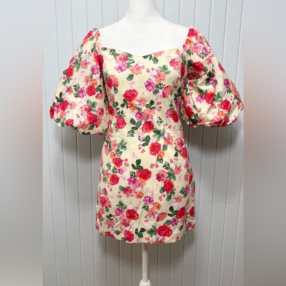 Zara The Caroline‎ Floral Dress in Pink and Cream Size S